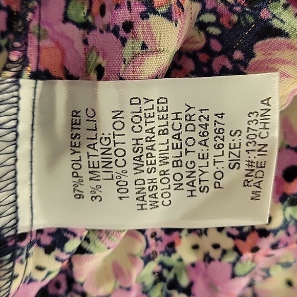 UMGEE Romantic Floral Smock Ruffle Metallic Blouson Mini Fairycore Dress - Picture 9 of 9